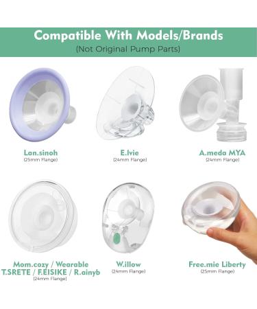 Mompmuir 18mm Silicone Flange Inserts Compatible with Lansinohh for Spectra S1/S2 Medelaa Bellababyy Elvie Willow go Momcozyy Freemie Breast Pump Insert Shields Reduce 24-25mm Tunnel to 18mm - Buy Online on GoSupps.com