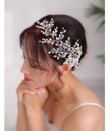 Deniferymakeup Silver Bride Crystal Wedding Hair Vine Bridal Hair Piece Rhinestone Hair Accessories for Women for Women and Girls - Buy Online on GoSupps.com