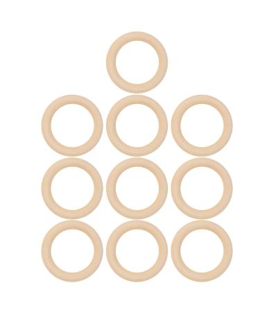 10Pcs 65mm Wood Teething Rings - Baby Natural Unfinished Wood Circles for DIY Crafts and Teething - Jewelry Pendant Connectors - Wood Color - Buy Online on GoSupps.com