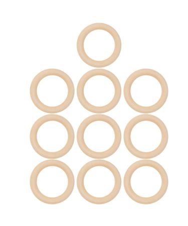 Wood Baby Teething Ring 10pcs Wood Teether Unfinished Wood Circles for Craft Pendant Connectors