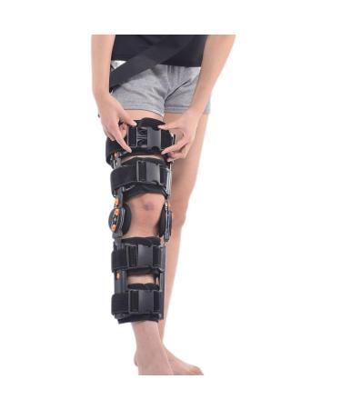SFKLYU Hinged Knee Brace Adjustable Post Op Knee Immobilizer Leg Stabilizer for Man and Women Orthopedic Guard Immobilizer Stabilizer One Size B