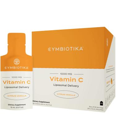CYMBIOTIKA Liposomal Vitamin C Individual Packets Supplement for Immune Support Collagen Boost & Healthy Aging Skin Hydration Packets Citrus Vanilla Flavor 30 Pack - Buy Online on GoSupps.com