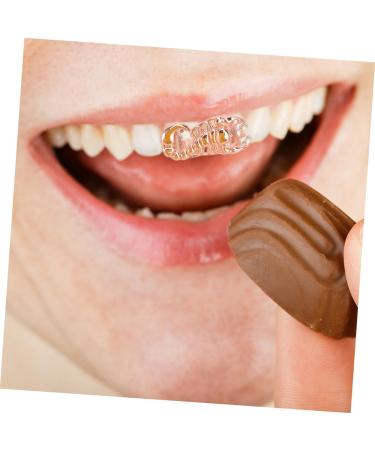 Gogogmee 1pc Scorpion Single Braces Hip Hop Costume Funny Party Dentures Photo Dentures Props 14k Toy Fashion 2X1cm Golden - Buy Online on GoSupps.com