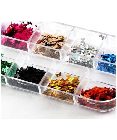 CHUANGOU 24 Color 3D Butterfly Nail Glitter & Sequins | Holographic Nail Art & Body Glitter for International Shipping - Buy Online on GoSupps.com