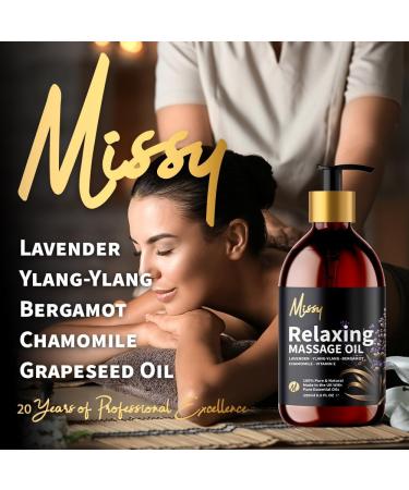 Missy Premium Relaxing Massage Oil Twin Pack (500ml Total) - Indulgent Calming Formula Featuring Lavender Chamomile Ylang Ylang & Bergamot Fortified with Vitamin E Grapeseed Oil Base 2 x 250ml 250 ml (Pack of 2) 2 - Buy Online on GoSupps.com