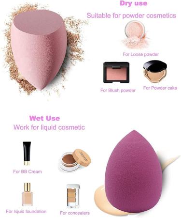 4 pieces Professional Makeup Sponges Set - Blender for Foundation Touch Ups Latex-Free Dry and Wet use - Buy Online on GoSupps.com