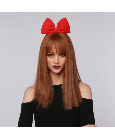 22 Brown Cosplay Wig with Bangs - Long Straight Synthetic Wig for Women | Perfect for Daily Wear & Parties - International Shipping Available - Buy Online on GoSupps.com