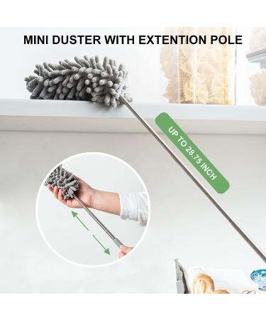 SetSail Microfiber Dusters - 2 Pack Mini Duster with Extension Pole for Office, Car, Window & Furniture Cleaning - Buy Online on GoSupps.com