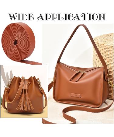 Wadorn 2.5cm Double-Sided PU Leather Belt Strip - 4m Flat Leather Cord for DIY Pocket Straps & Watch Bracelets - Brown - Buy Online on GoSupps.com