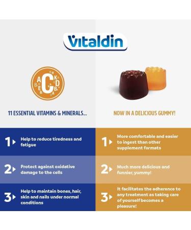 VITALDIN Multivitamin Gummies Food Supplement for Men and Women Adults 11 Vitamins and Minerals 70 Gums (for 1 month) Fruit Flavor Vitality & Immunity Gluten Free - Buy Online on GoSupps.com