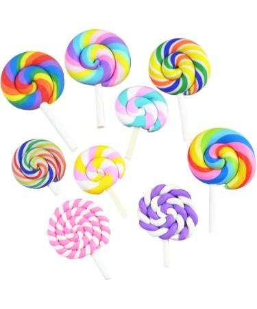 SHINEOFI 24pcs Lollipop DIY Beads Flat Back Lollipop Candy Flatback Pacifier Charms Phone Case Ornaments Charms Gummy Candy Lollipop Candy - Buy Online on GoSupps.com