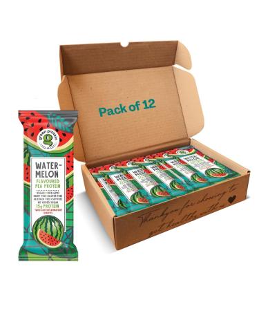 GREEN. PROTEIN Vegan Plant Pea Protein Isolate Powder 15gm Protein Per Serving No Added Sugar 100% Vegan Soy Dairy Gluten & Allergen Free Shark Tank Watermelon Flavor Pack Of 12 23 gm each