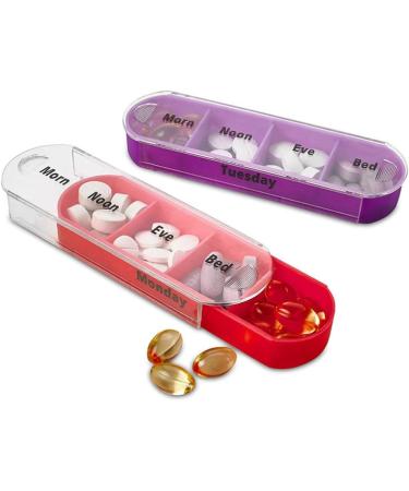 Stackable Medication Organizer for Travel - 28 Compartments for Fish Oil & Daily Doses | HOM - Buy Online on GoSupps.com
