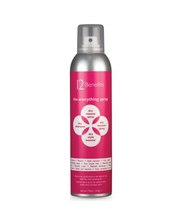12 Benefits The Everything Hair Spray 4-in-1 Dry Shampoo for Hair Texture Volume Style Boost and Dry Wash - Refreshes Blowouts & Extends Color - All in One Hair Spray Made in USA (7 Oz)