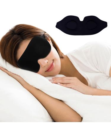 MOFIT 3D Sleep Mask Sleeping Eye Mask for Women Men Contoured Cup and Blindfold Eye Travel Nap Meditation Shift Work Black