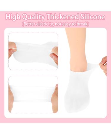 Silicone Foot Socks for Women - Moisturizing Covers for Dry Cracked Feet | Soft Silicone Foot Care (White - Buy Online on GoSupps.com