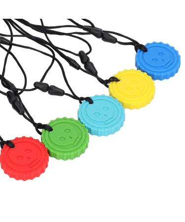 5-Pack Personalized Baby Kieletzeiten - Round Silicone Skull Pattern Tooth Toys in 5 Colors | Ideal for Babies 3-24 Months - Buy Online on GoSupps.com