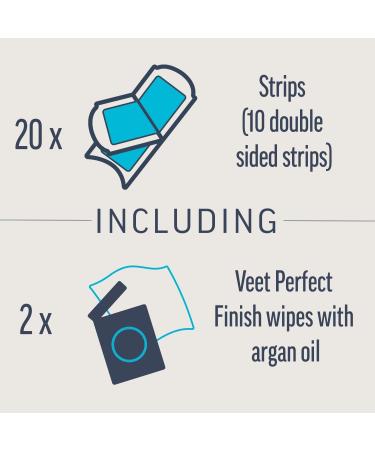 Veet Cold Wax Strips for Sensitive Skin - 20 Strips with 2 Finish Wipes - Buy Online on GoSupps.com