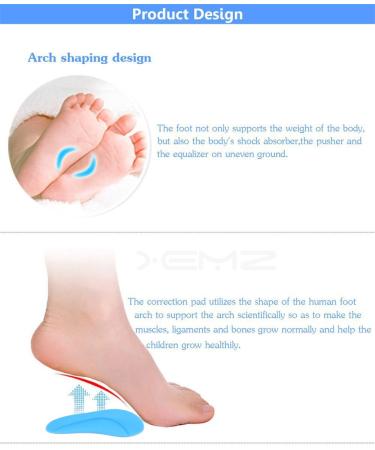 Kids Gel Orthotics Arch Support Pads for Flat Feet - O/X Type Leg Corrective Insoles Silicone Posture Corrector for Plantar Fasciitis Shock Absorbing Inserts for Children - International Shipping Available - Buy Online on GoSupps.com