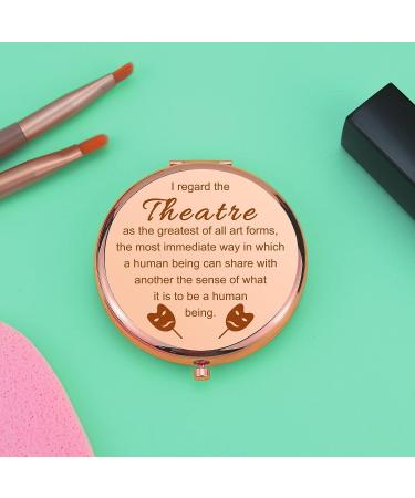 Rose Gold Theater Makeup Mirror: Perfect Gift for Drama Student, Actress - Ideal for Theatre Lovers, Birthday, Graduation - Inspirational Folding Mirror - Buy Online on GoSupps.com