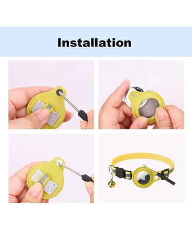 Shop Mouyou Airtag Cat Neck Band - Soft Nylon Reflective Collar with Bell | Adjustable 22-34cm - Ensure Safe Tracking for Your Cat - Buy Online on GoSupps.com