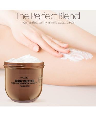 Coconut Whipped Body Butter - 6oz Scented Lotion for Dry Skin - Hydrating Moisturizer with Shea Butter - Nourishing Essential Care - Buy Online on GoSupps.com