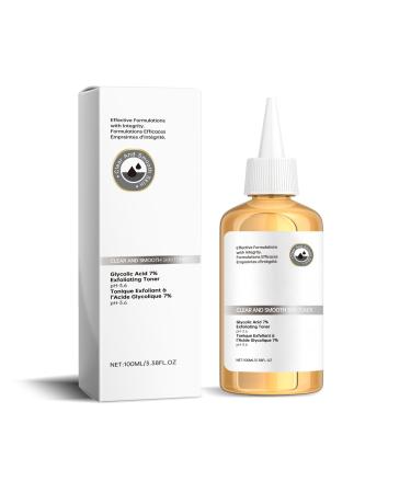 Glycolic Acid Toner 7% Glycolic Acid Toning Resurfacing Solution - Hydrating Exfoliating Toner for Clear and Smooth Skin Reduces Large Pores & Acne Brightens and Strengthens 100ml