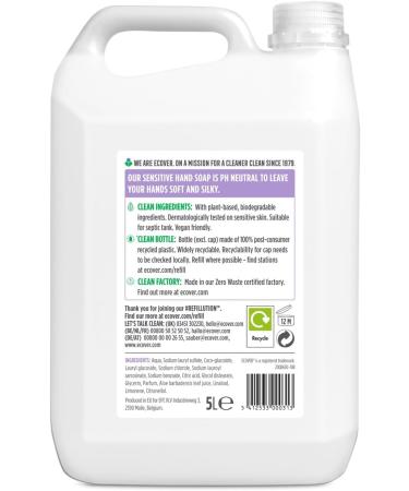 Ecover Hand Wash Refill Lavender & Aloe Vera 5L Lavender 5 l (Pack of 1) - Buy Online on GoSupps.com