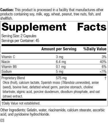 Standard Process Gastrex - Whole Food Digestion Support - 90 Capsules - Buy Online on GoSupps.com