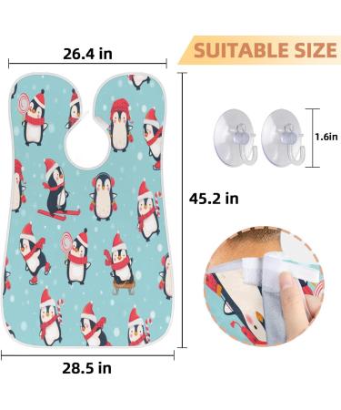 Beard Bib Apron for Men - Non-Stick Waterproof Hair Catcher & Grooming Cape | Penguin Snowflake Design - Buy Online on GoSupps.com
