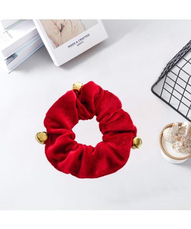 Miaija 5Pieces Hair Scrunchies Red Plush Ponytail Holder with Bell Premium Elastic Sequins Hair Bands Festival Headress for Women Lady Girls Hair Accessories - Buy Online on GoSupps.com