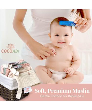 COCOAbi 100% Muslin Baby Washcloth Set in Boho Dreams | 5pc Toddler Washcloth Set | Boho Colors | Soft 9x9 Bath Cloths - Buy Online on GoSupps.com