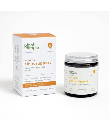 Plant People - Sinus Support | Promote Healthy Immune Response for Discomfort and Pressure in Nose and Head | Natural, USDA Organic, Vegan, Non-GMO, Gluten Free, Vitamins and Supplements | 60 Capsules