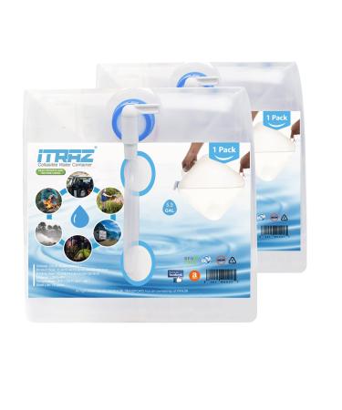 ITRAZ Collapsible Water Container BPA Free Camping Water Storage Carrier Jug with Spigot for Hiking Backpack Outdoors and Emergency Foldable Portable Survival Kits 2-Pack 5.3 Gal