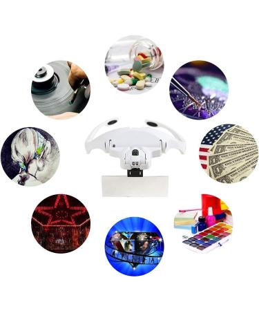 YORKING Head Mount Magnifying Glasses with 2 Led Light 1X to 3.5X Zoom Handsfree Reading Magnifier Glasses with 5 Detachable Lenses for Repairing Crafts Jewelry Reading Aid - Buy Online on GoSupps.com