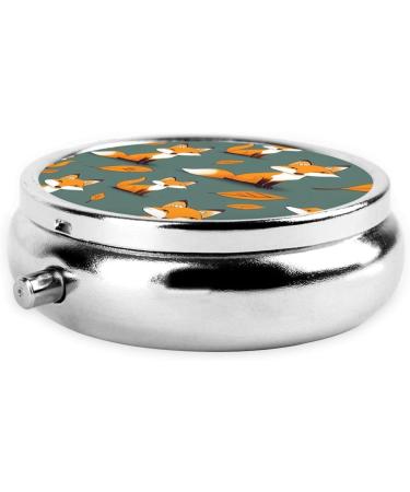 Yellow Fox Portable Metal Pill Box - Round Mini 3-Compartment with Hinged Fastening | Ideal for Small Pills & Travel | International Shipping Available - Buy Online on GoSupps.com
