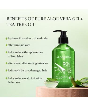Aloderma Aloe Vera Gel Set 3 Pieces - 500g Aloe Vera Gel 300g Aloe Vera Gel 300g Aloe Vera Gel + Tea Tree Oil - Buy Online on GoSupps.com