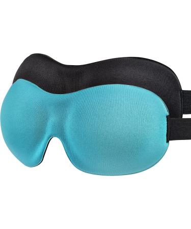 Sleep Mask SleepFun Invisible Alar Deep Orbit 3D Eye Mask Ultra Lightweight & Comfortable Sleeping Mask for Travel, Nap, Shift Works, Black & Blue (Blue-Black)