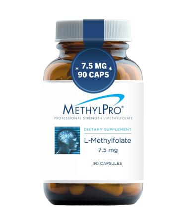 MethylPro 7.5mg L-Methylfolate (90 Capsules) - Professional Strength Active Methyl Folate, 5-MTHF Supplement for Mood, Homocysteine Methylation + Immune Support, Gluten-Free with No Fillers - Buy Online on GoSupps.com
