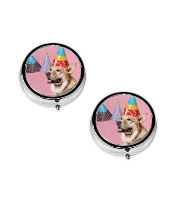 French Bulldog Print Printed Mini Round Pill Box Pill Box 3 Compartment Medicine Pill Case Pill Organizer Travel Pillbox Portable Pill Box for Pocket Home Office Use