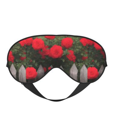 Fence and Flowers. Unisex Elastic Adjustable Buckle Design Blackout Sleep Eye Mask for Home Travel Yoga Office Nap
