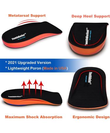 Poron Heel Cup Inserts for Plantar Fasciitis - Made in USA | Heel Pain Relief for Men and Women | Bone Spurs, Flat Feet, Shock Absorption | Black, Size 12-14 Women / 10-14.5 Men - Buy Online on GoSupps.com