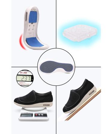 Women's Wide Width Diabetic Walking Shoes - Adjustable Comfort for Plantar Fasciitis, Bunions, Arthritis - 10.5 Wide Black - Buy Online on GoSupps.com