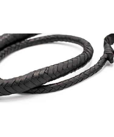 Ardour Crafts Bull Whip 4 feet Handmade Leather Cowhide Stock Whips for Horse Riders Trainers Beginners and Toddler - Indiana Jones Design Black Equestrian Bullwhip - Buy Online on GoSupps.com
