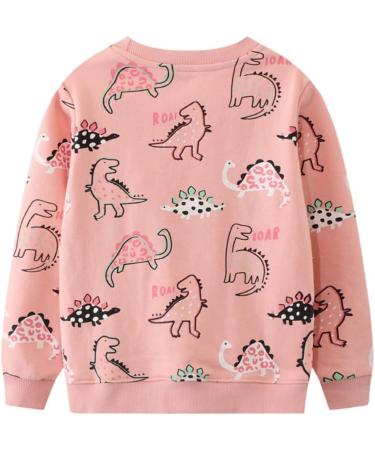 Girls Dinosaur Sweatshirt | Kids Cotton Top | Long Sleeve Pullover | Toddler Clothes | Age 1-12 Years - Buy Online on GoSupps.com