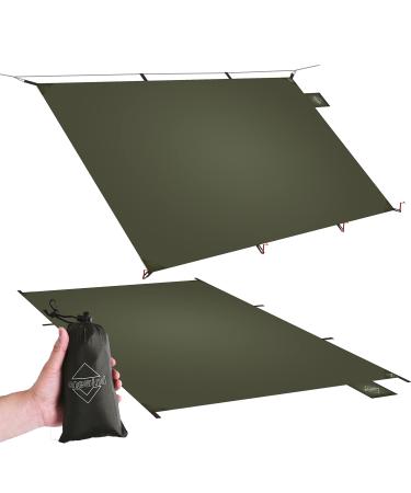 Onewind Tent Footprint, 4000mm Waterproof Rate PU Coating, Ultralight Camping Tarp Tent Compact Floor Ground Sheet with Carry Bag for Backpacking, Hiking, Camping, Picnic, Ground Mat Od Green-large 98" x 55"