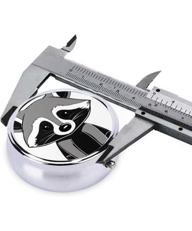 Cartoon Cute Raccoon Mini Round Pill Box - 3 Compartment Portable Pill Organizer for Travel Home & Office - Buy Online on GoSupps.com