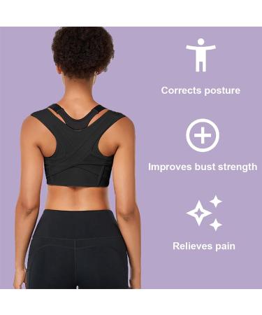 Spine Corrector - Adjustable Shoulder Brace for | Effective Back Corrector Braces for Women Men Black Large - Buy Online on GoSupps.com