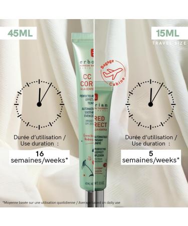 Erborian CC Red Correct with Centella Asiatica - Complexion Perfector SPF 25 - 15ml (Pack of 1) - Buy Online on GoSupps.com