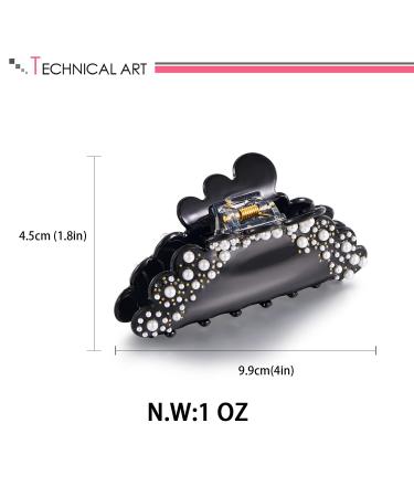 Buy Lilie & White Jet Acrylic Butterfly Hair Clips for Women - Imitation Pearls Slipproof Medium Size | Fashion Claws HC21225A - International Shipping Available - Buy Online on GoSupps.com